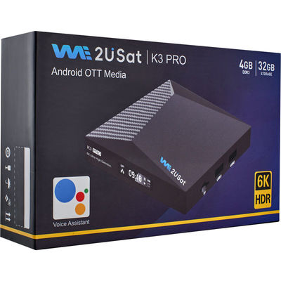 อินเดรอยด์ IPTV Box We2u K3 Pro Lifetime IPTV Box สีดํา